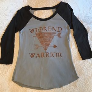 🖤4/$20! ‘Weekend Warrior’ 3/4 Sleeve Two-Tone Top